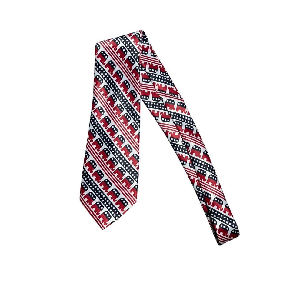 Republican Party Elephant Tie by Rene Chagal